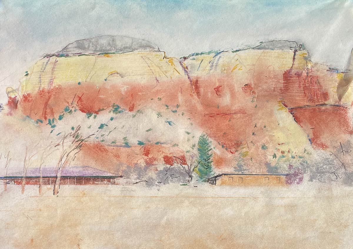 At Abiquiu drawing by Steve Bradbury