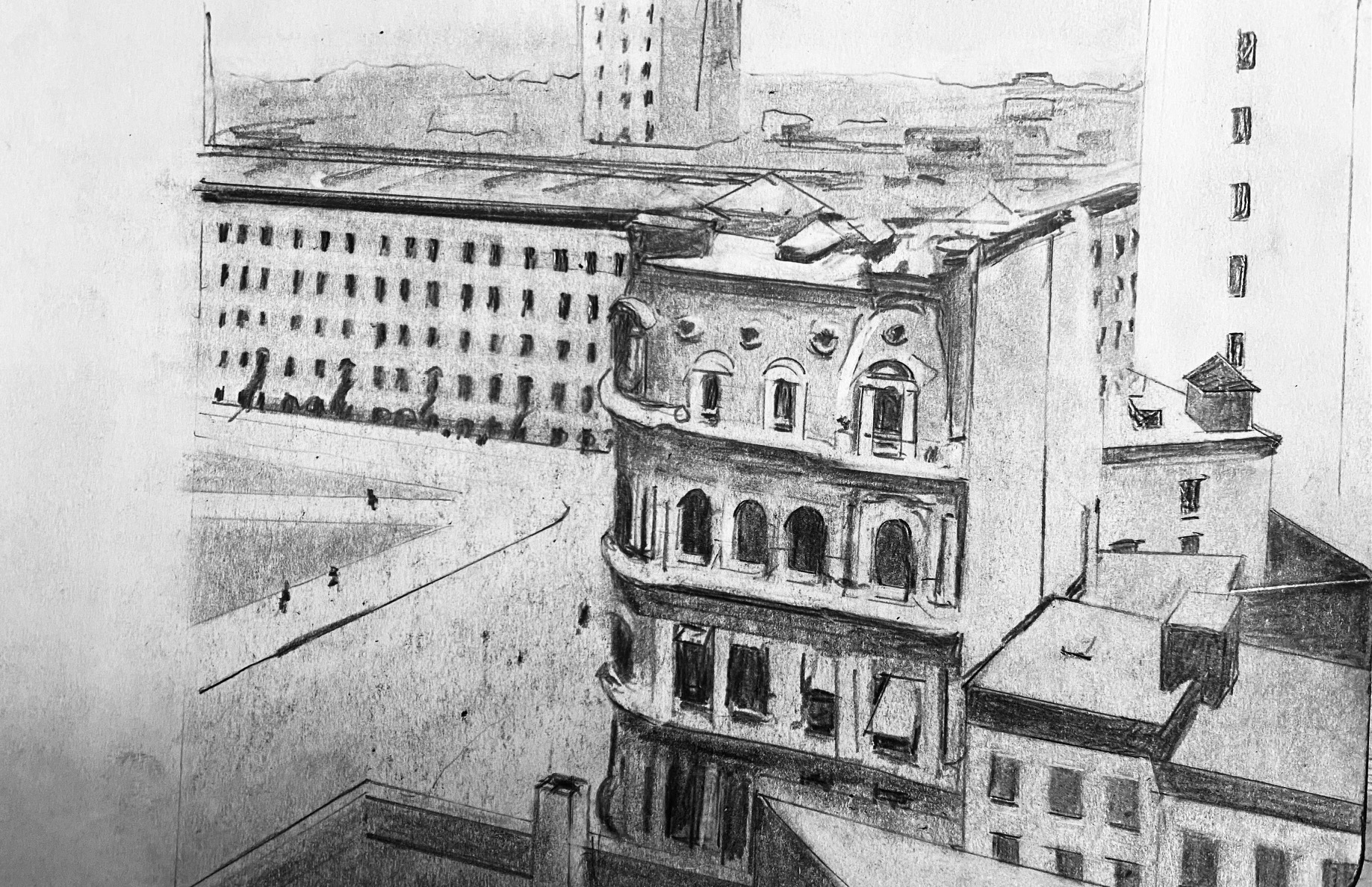 After Hopper's This City drawing by Steve Bradbury