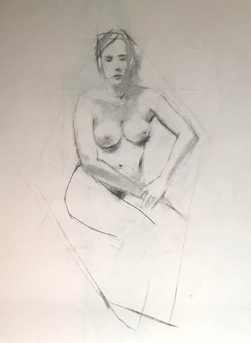 Rowan, 25 minutes -  drawing by Steve Bradbury
